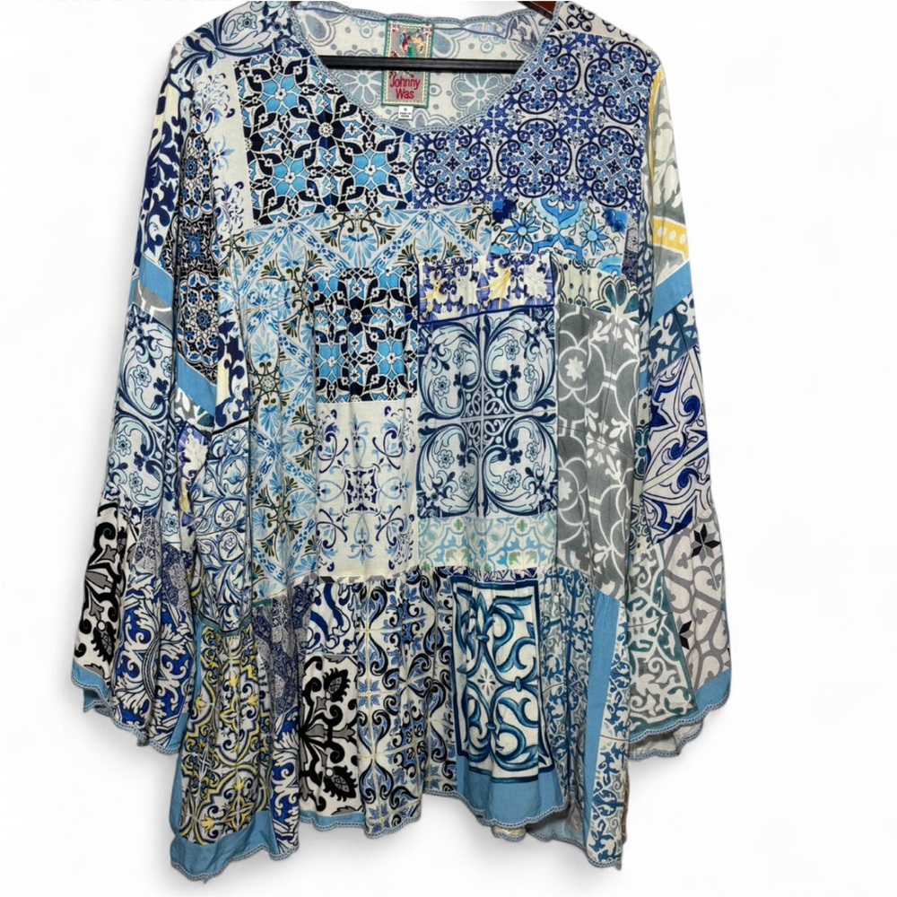 Johnny Was Patchwork Tile Top Xl - image 5